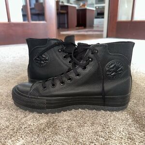 Converse Chuck Taylor All Star Berkshire Boot Leather Black High Tops